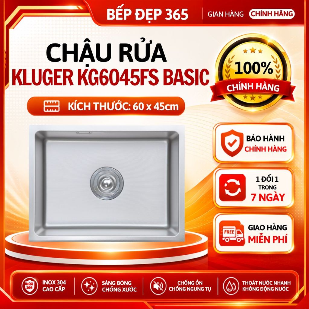 Chậu rửa bát Kluger KU6045FS Basic | Hàng chính hãng