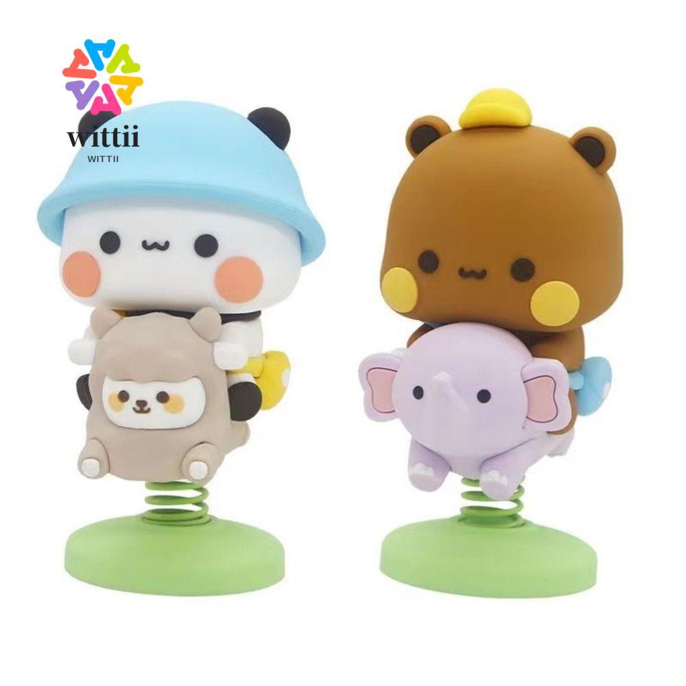 WITTII Gấu Trúc Hình, PVC Bubu Dudu Bubu Dudu Gấu Đồ Chơi Mô Hình, Lắc Đầu Kawaii Sưu Tập Trang Trí 