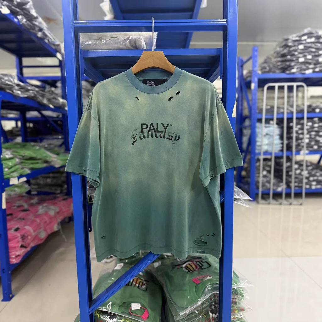 9SQM Paly Hollywood Heavy Industry Wash Destruction Áo thun ngắn tay đau khổ