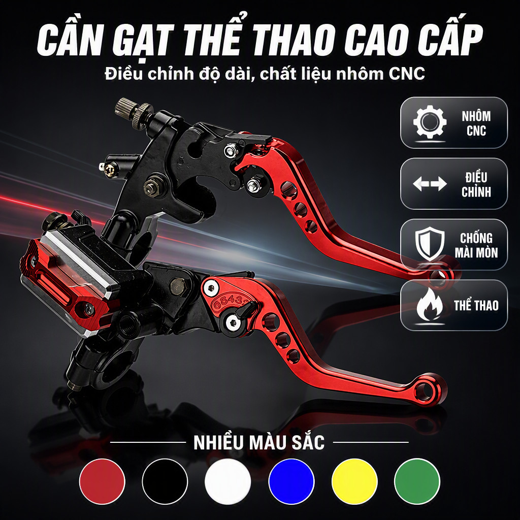 Bàn đạp ly hợp và phanh xe máy phong cách sừng bò nhôm anodized 7/8 inch cho Kawasaki Ninja Horizon 