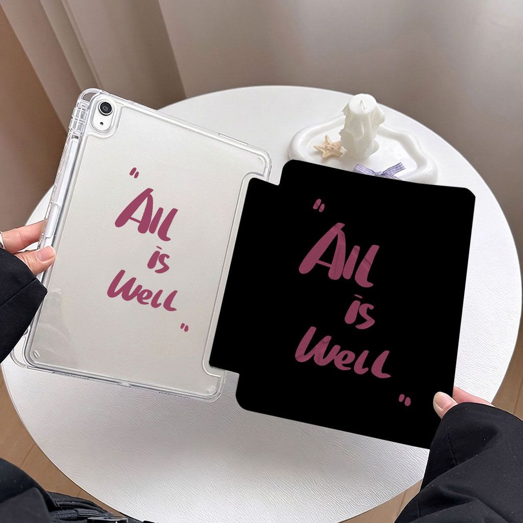 Ốp lưng iPad 10.2 Gấu Khăn Đỏ, Gấp 3, Lưng Acrylic, Khe Đựng Bút, iPad Gen10, Air 7/6/5