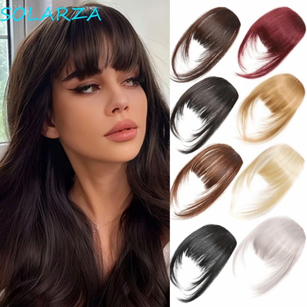 SOLARZA Cắt Wispy Fringe với Sideburns, Fringe Giả Nhìn Tự Nhiên Tổng Hợp Tóc Kẹp-In Bangs, Fasion T