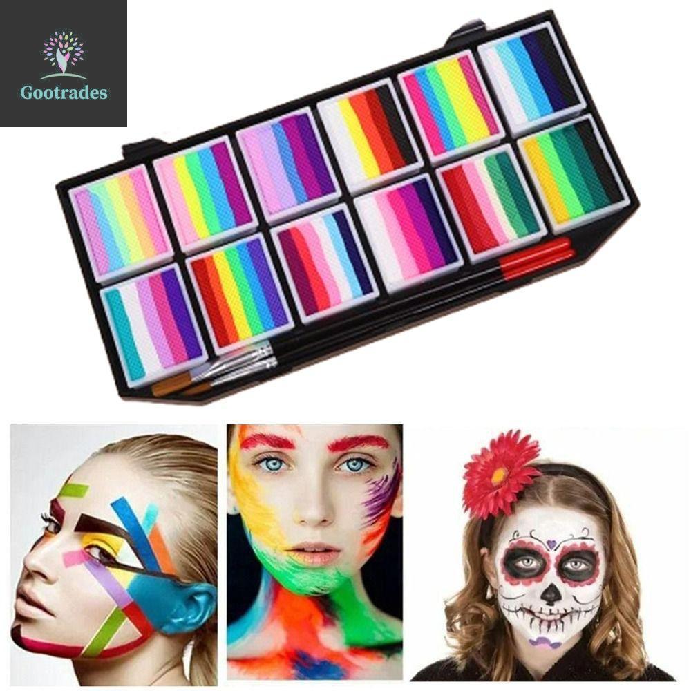 GOOTRADES Body Art Painting, Bộ trang điểm lâu trôi Body Face Painting Kit, Beauty Clown Washable Ch