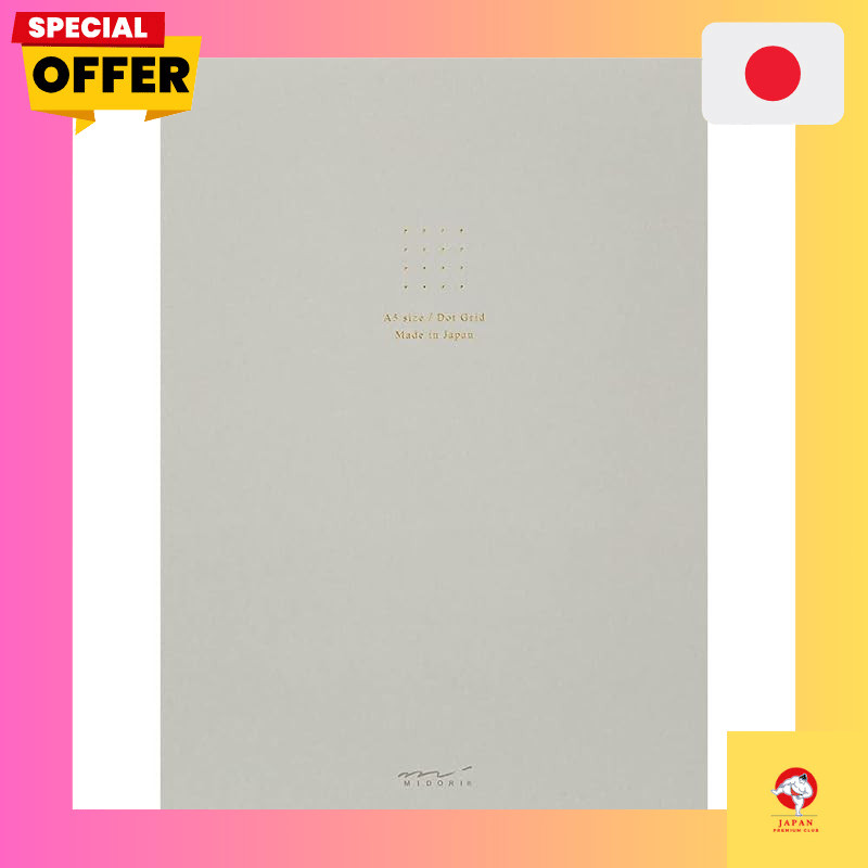 MIDORI A5 Color Paper Pad, Dot Grid, Gray, 15336006