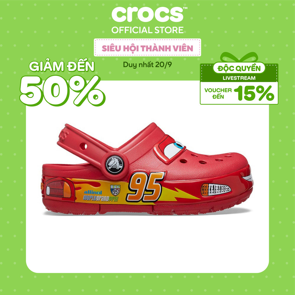 Giày Clog Trẻ Em Crocs Toddler Crocband Cars Lightning Mcqueen - Red - 209382-610