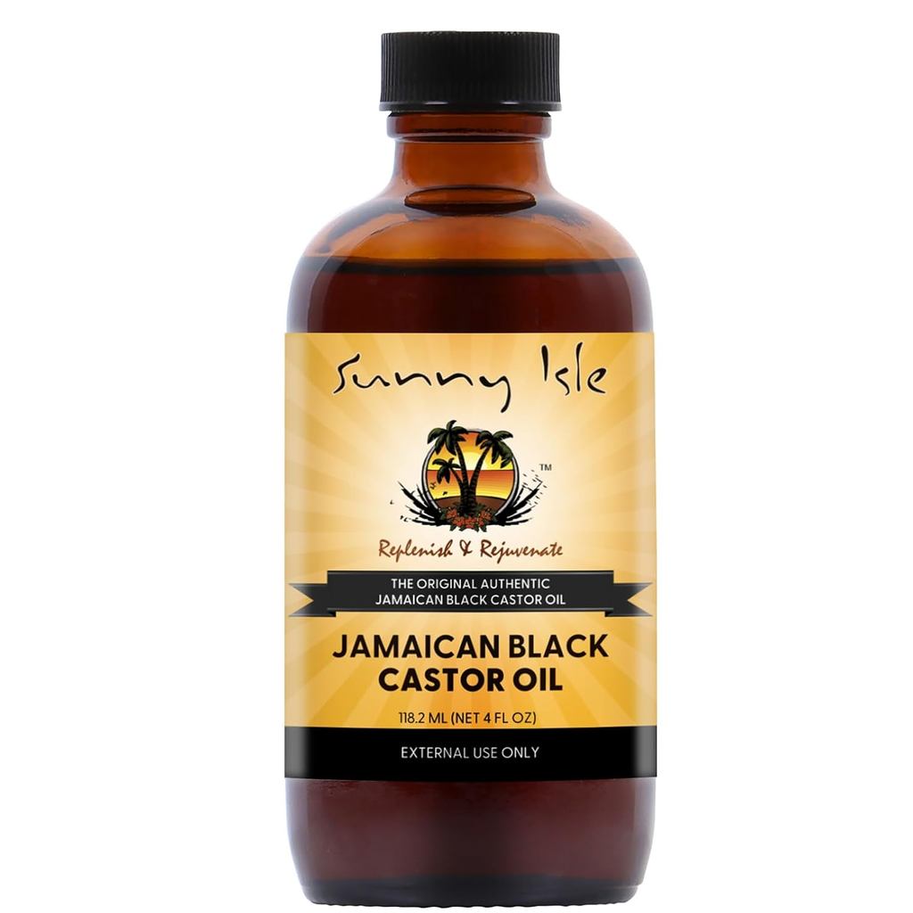 Dầu thầu dầu đen Sunny Isle Jamaican 4oz, PFEQ nguyên bản, đích thực