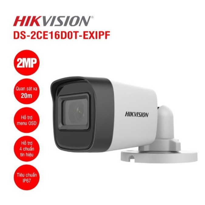 Camera Hikvision 2.0mp hồng ngoại 20 mét DS-2CE76D0T-EXIPF /DS-2CE16D0T-EXIPF dùng cho đầu ghi analo