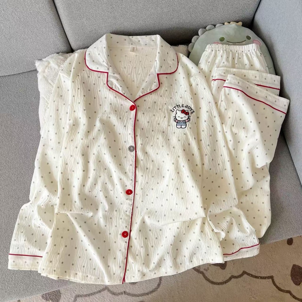 Đồ ngủ nữ dài tay Bộ đồ ngủ Pijama Thời trang thoải mái Ngọt ngào dễ thương đồ mặc nhà Pyjama 8933
