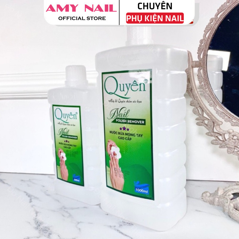 Nước Tẩy Rửa Sơn Móng Tay Quyên 1000ml - Dung Dịch Acetone, Ủ Phá Sơn Gel/Sơn Thường
