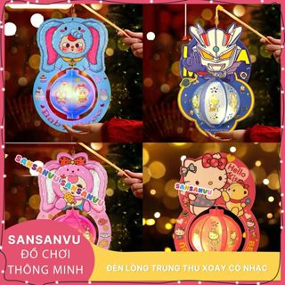  Đèn Lồng Trung Thu Xoay Có Nhạc & Đèn LED – 38cm Nhiều Mẫu Dễ Thương Cho Bé 