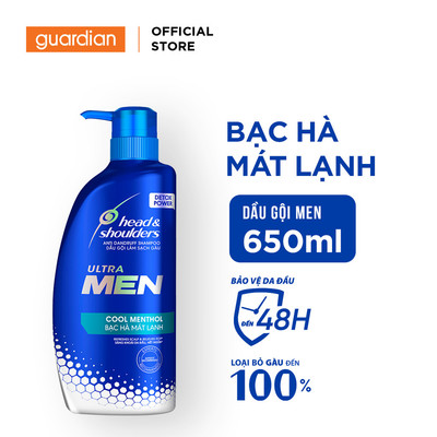 Dầu Gội Sạch Gàu Head & Shoulders Ultra Men Bạc Hà Mát Lạnh 650ml | Guardian Việt Nam