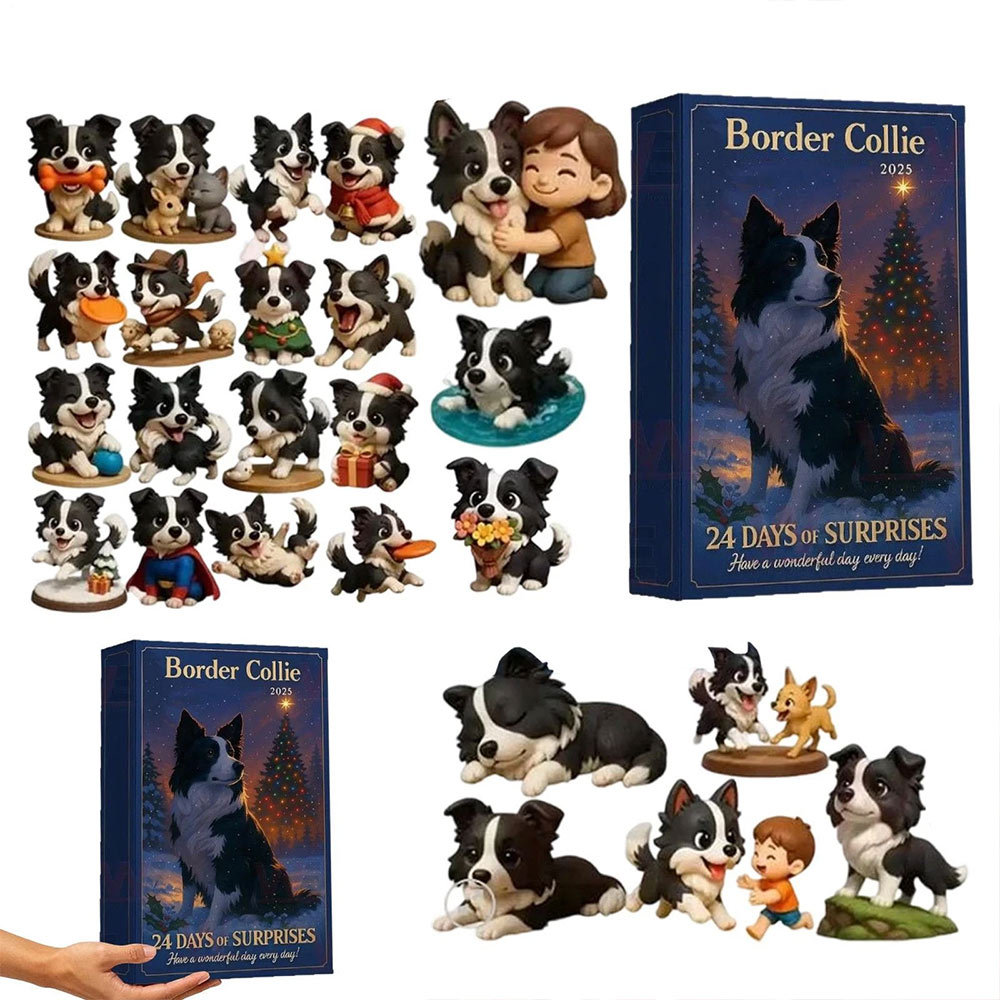 2025 New Border Collie Decoration Pendant Countdown Advent Calendar Xmas Gifts
