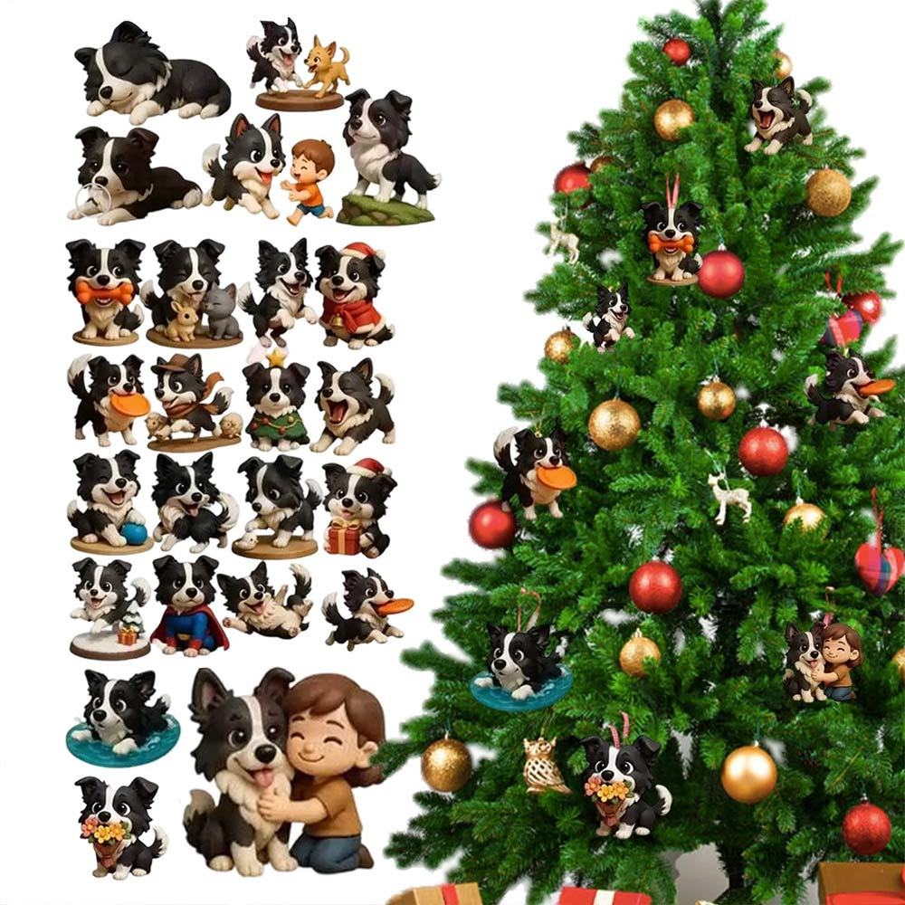 2025 New Border Collie Decoration Pendant Countdown Advent Calendar Xmas Gifts