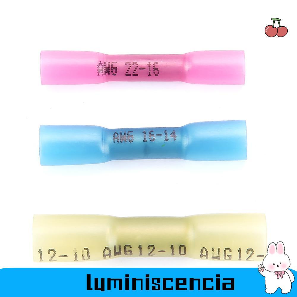 Đầu nối dây co nhiệt LUMINISCENCIA 300 chiếc, Đầu nối mông AWG xanh đỏ vàng 22-16AWG / 16-14AWG / 12