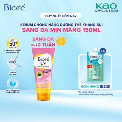 [LIVESTREAM] Serum Chống Nắng Dưỡng Thể Kháng Bụi - Trắng Sáng Mịn Màng Biore 150ml