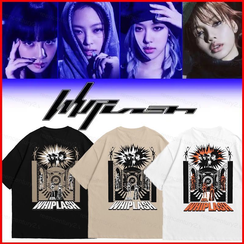 Áo thun mùa hè AESPA Whiplash KPOP KARINA GISELLE WINTERNING Áo thun ngắn tay