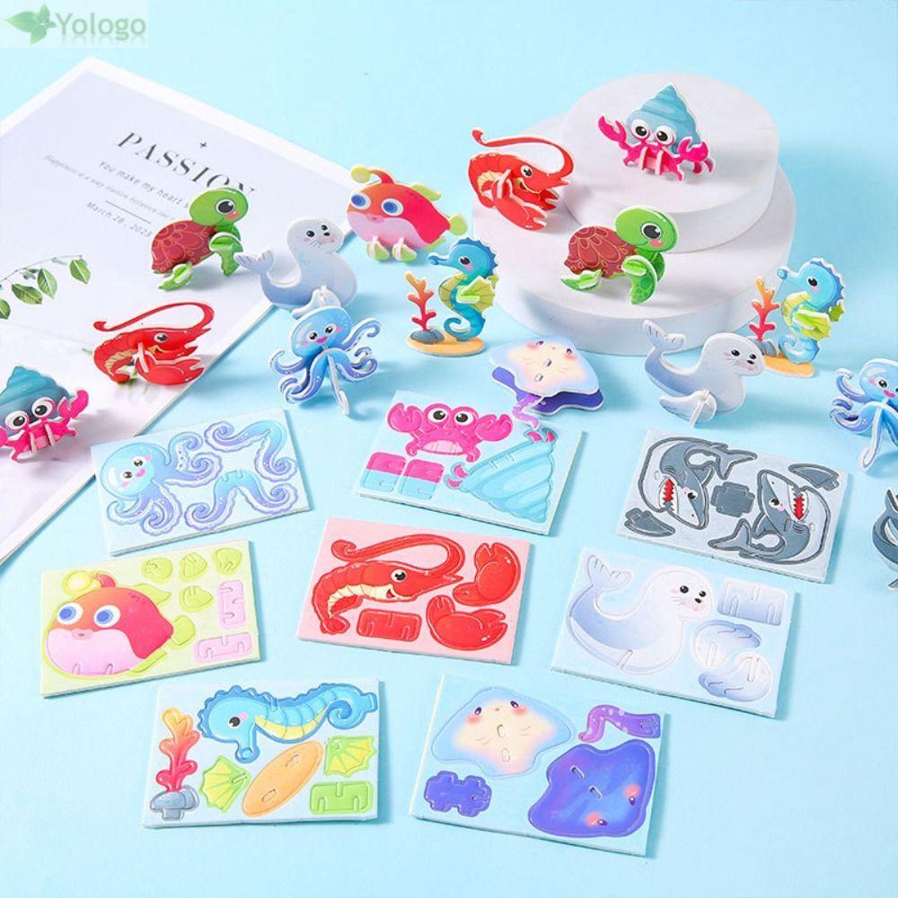 YOLOGO 10 Câu đố ghép hình giấy, Câu đố ghép hình nhận thức Câu đố ba chiều cho trẻ em, Động vật biể