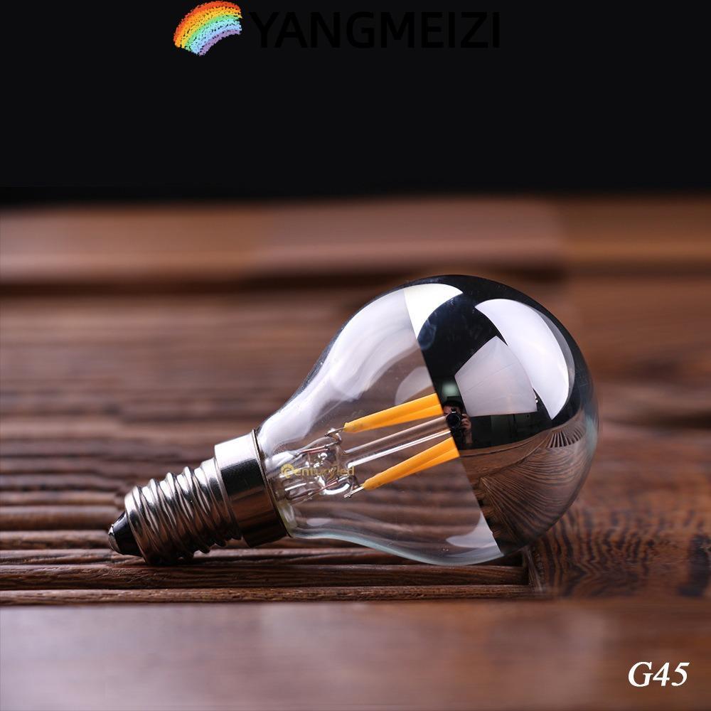 Bóng đèn pha lê YANGMEIZI, Bóng đèn LED 4W E12 / E14 / E26 / E27, Bóng đèn LED trắng ấm bán mạ 2200K