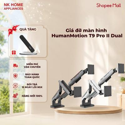 Giá đỡ màn hình HumanMotion T9 Pro II Dual Xám/ Trắng - Bảo Hành Chính Hãng 24 Tháng
