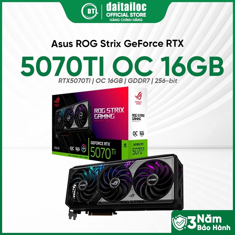 Card màn hình VGA ASUS ROG Strix GeForce RTX 5070 Ti OC Edition 16GB GDDR7 | Chính Hãng | Bảo Hành 3