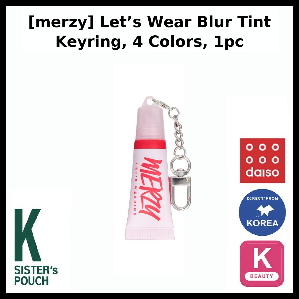 [merzy] Let 's Wear Blur Tint Keyring, 4 màu, 1 cái / Son Tint Hàn Quốc / Phụ kiện móc khóa / Curati