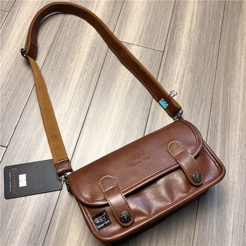 New men's shoulder bag with a unique design, niche men's bag, fashionable casual crossbody bag, vint