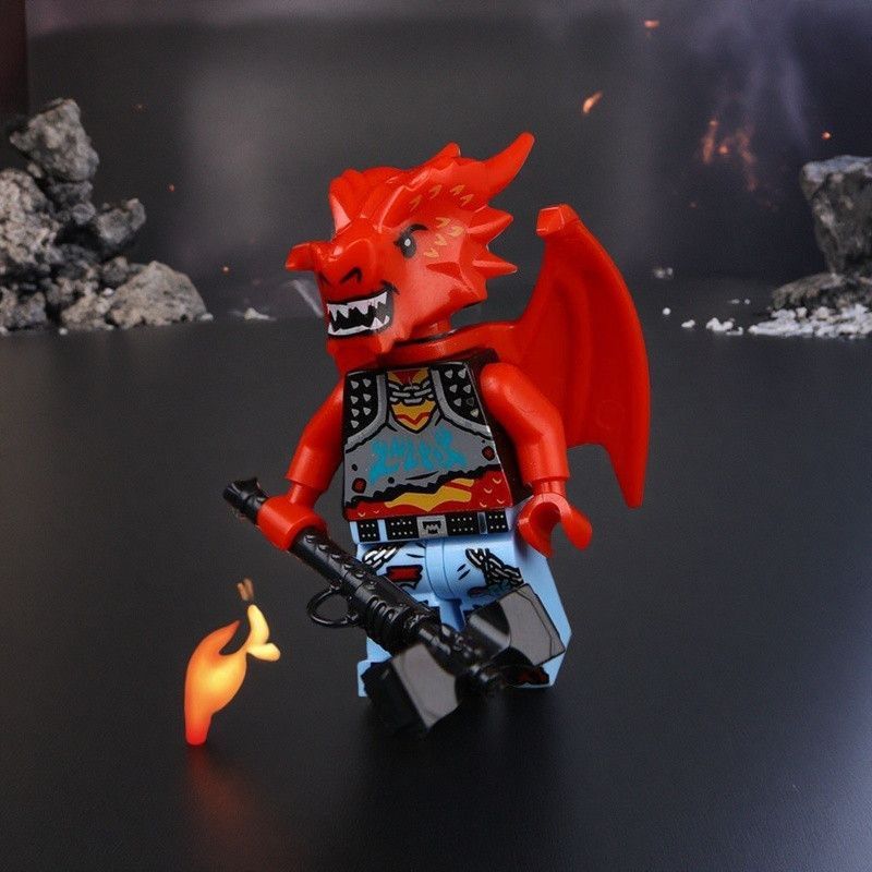 Tương thích với Lego Dungeons và Dragons Lucky Dragon Knight Full Set Khối xây dựng nhân vật nhỏ Dea