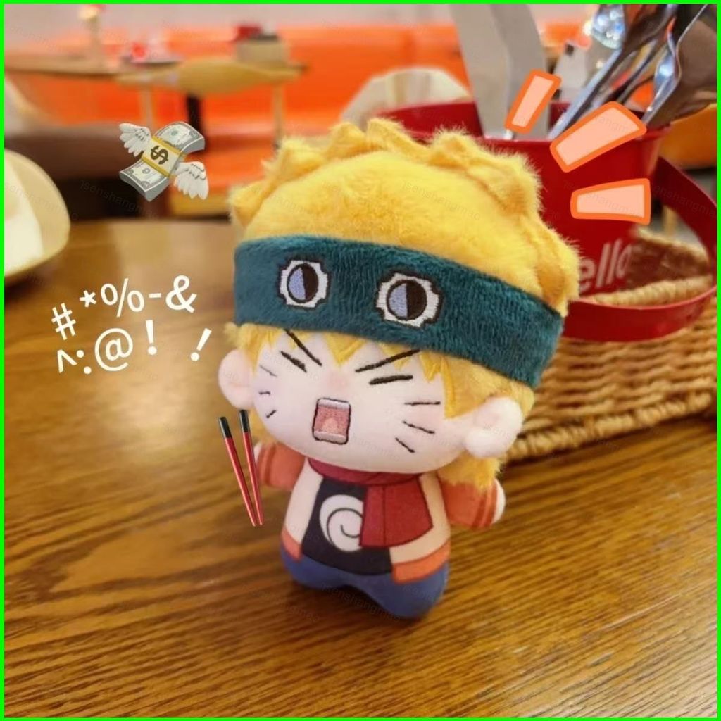 PS1 10cm Naruto Uzumaki Cotton Plushie Anime Naruto Shippuden Dễ Thương Mini Cotton Hình Anime Ngoại