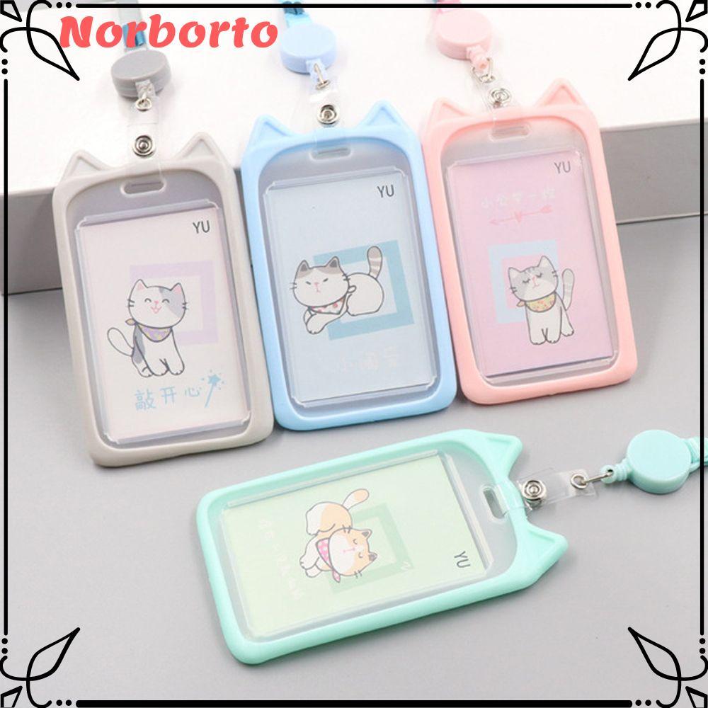NORBORTO 1 Hộp đựng thẻ hoạt hình Cat Bank Identity Credit Cover