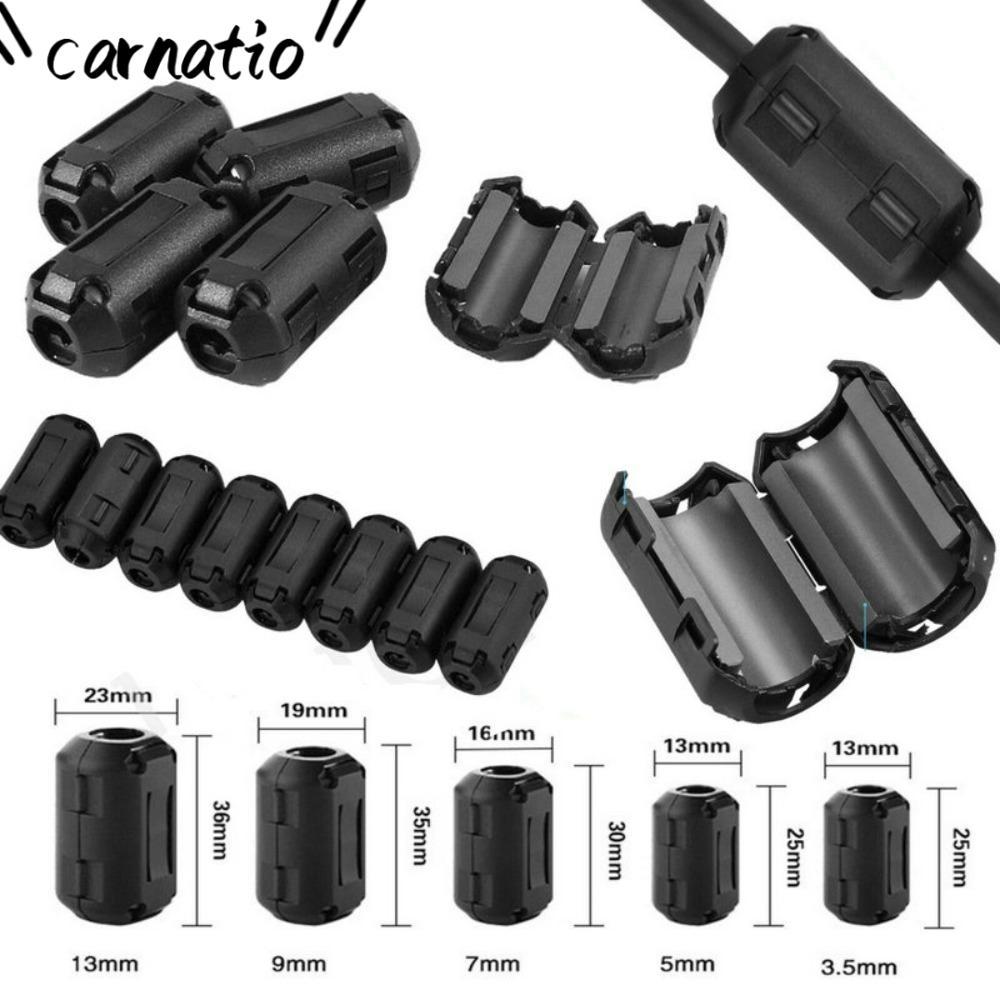 Kẹp hạt Ferrite lõi vòng CARNATIO, Snap Type Black Choke Coil EMI RFI Tiếng ồn, Kẹp lọc chống nhiễu 