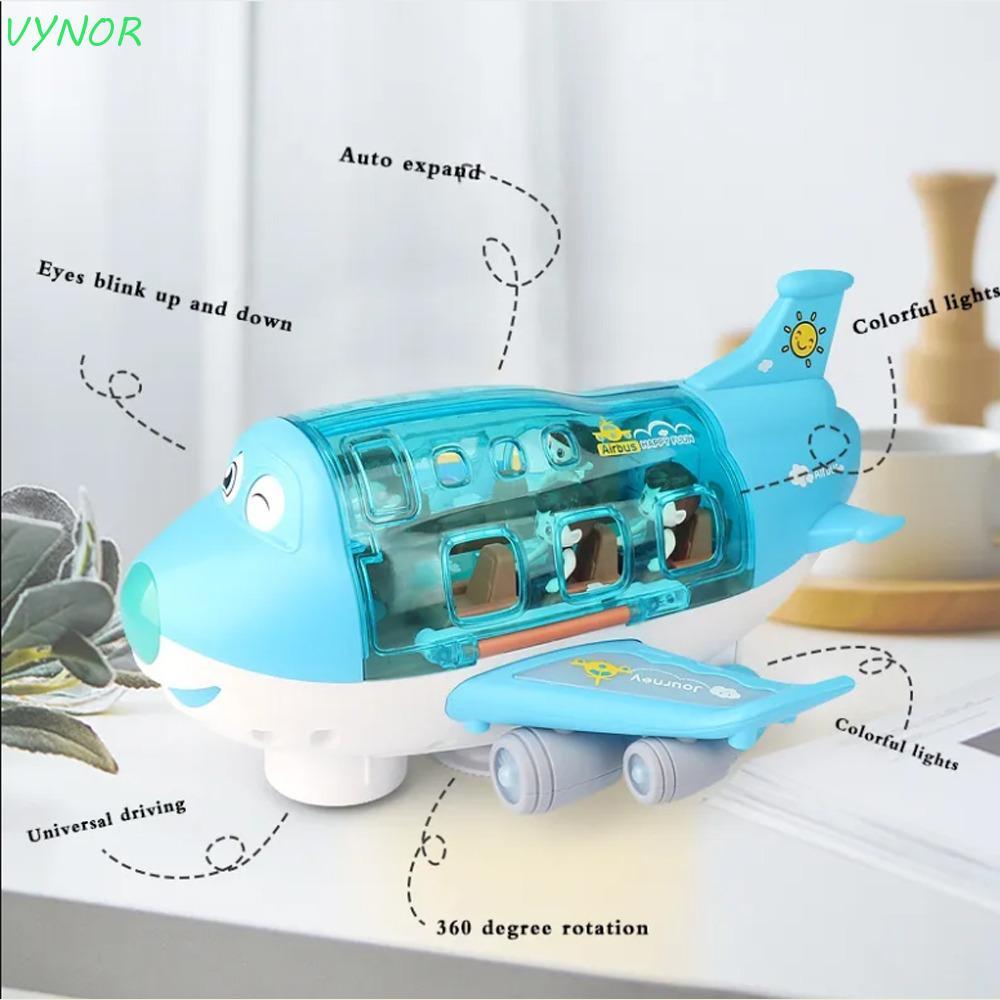 Đèn LED DYNOR Đồ chơi máy bay âm nhạc, Đồ chơi điện Mô hình máy bay LED màu xanh / hồng, Đèn LED máy