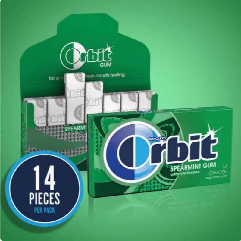Mỹ Nguyên Bản Nhập Khẩu ORBIT ORBIT SPEARMINTGUM Xylitol Nhai Kẹo Cao Su Hương Bạc Hà 7 / 10 / 2