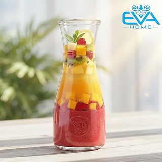 Bình Thủy Tinh Dáng Eo Lớn Cao Cấp Love 500ml Decor Đựng Nước Ép Detox Sang Trọng