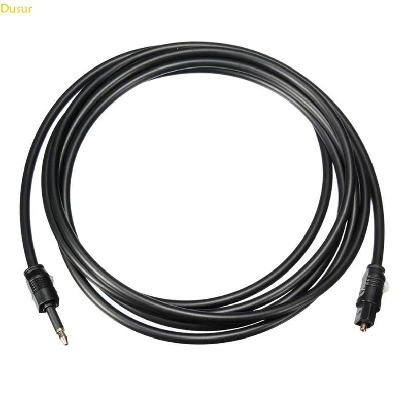 Dusur 1m 1 5m 2m 5m Dây Sợi Quang 3 5mm Cắm Cáp Quang Kỹ Thuật Số SPDIF Đường Quang Đến Miệng Tròn T