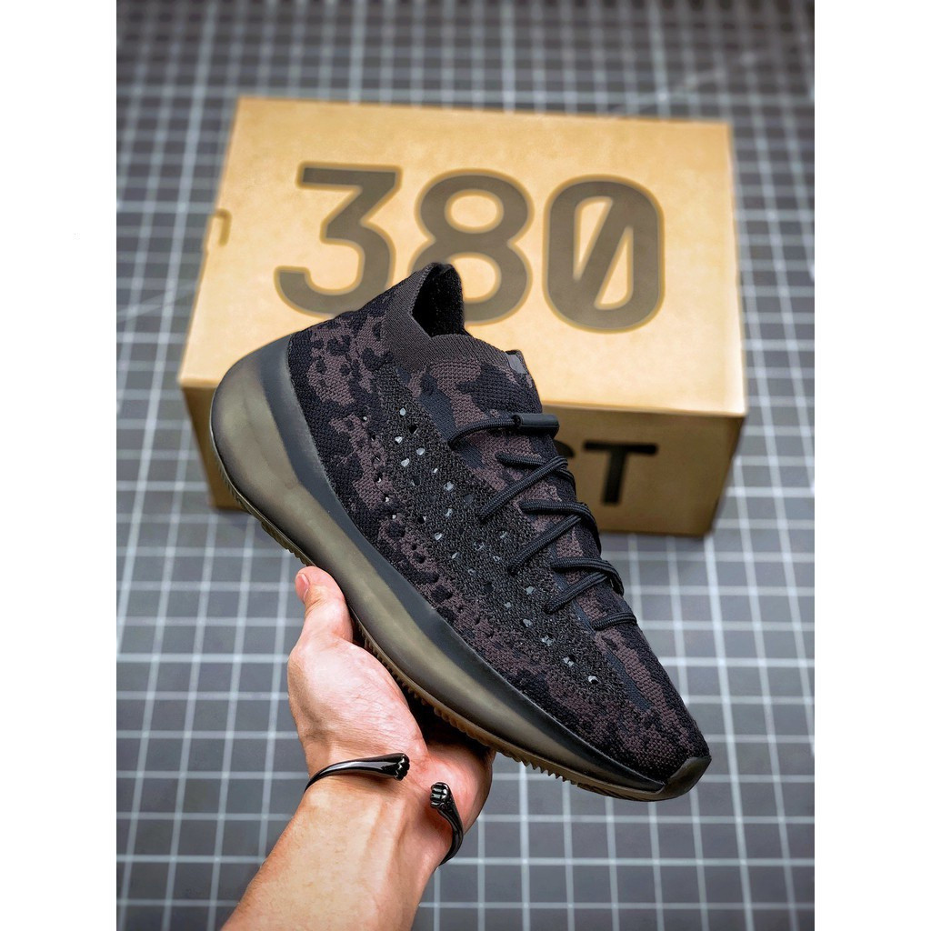 Giày chạy bộ thể thao nam idas Yeezy Boost 380 "Onyx" QCQA