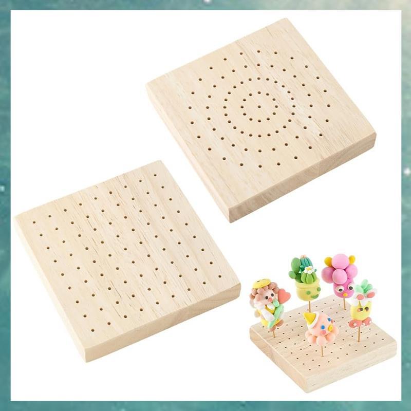 [uhktyltui.vn] 160 Lỗ 2 Cái Giá Đỡ Xiên Gỗ Mini 3,9x3.9 Inch Đế Trưng Bày Chọn Vuông Cho Mô Hình Đất
