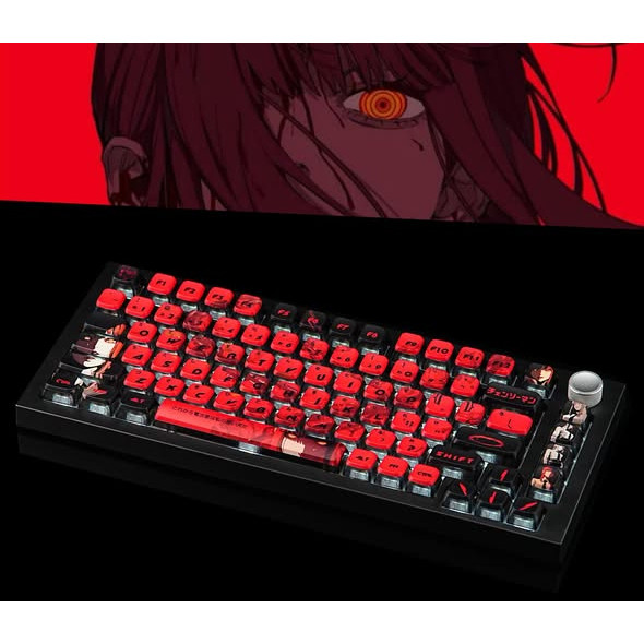 BỘ KEYCAP Makima TRANSPARENT 4 CẠNH XUYÊN LED NHỰA PBT 122 PHÍM OEM PROFILE