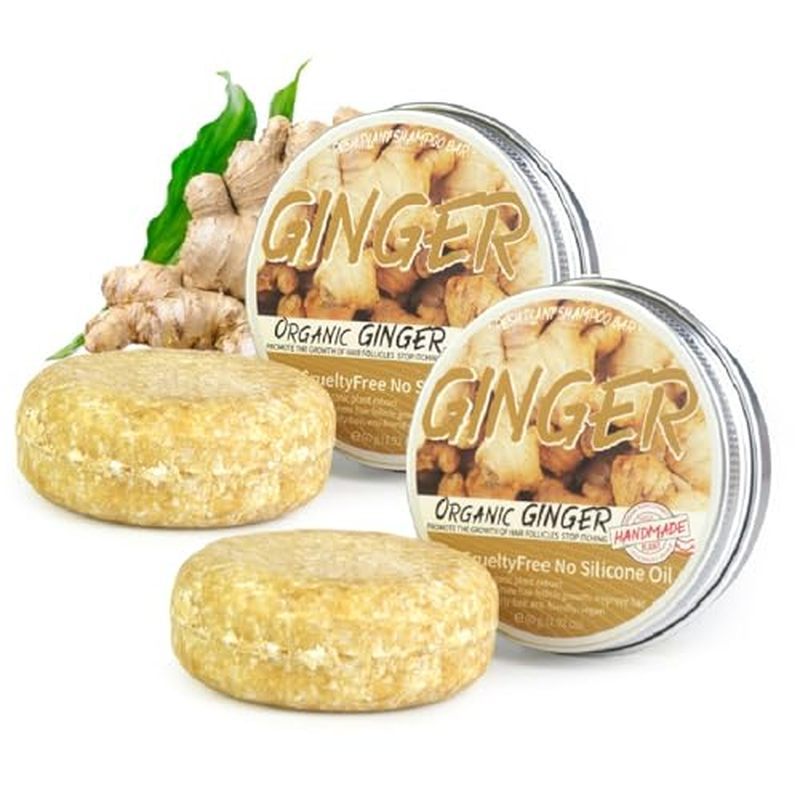 2 Pcs Ginger Soap,Ginger Hair Regrowth Shampoo Bar | Natural,Organic,Promotes Hair Growth for Men an