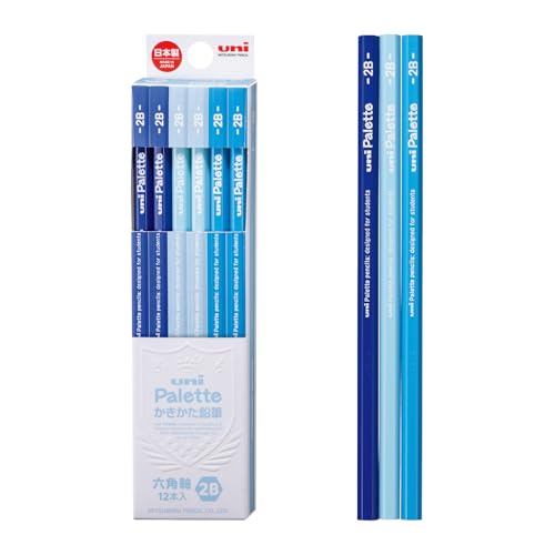 Mitsubishi Pencil Writing Pencil Uni Palette 2B Writing Style Pastel Blue 1 Dozen K55602B