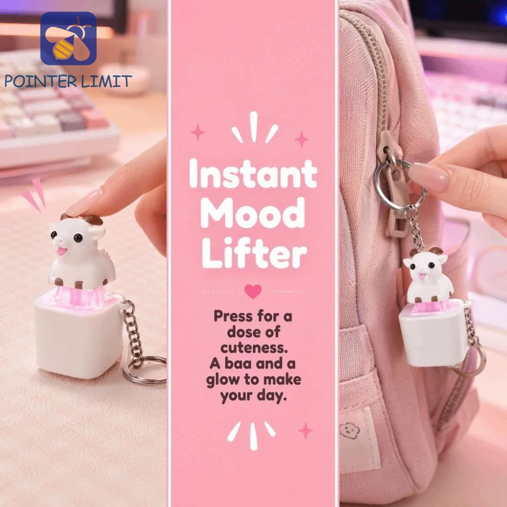 POINTER LIMIT Little Lamb Pressing Sound Móc khóa, Âm thanh của tôi Nút Clicky Bàn phím Fidget Móc k