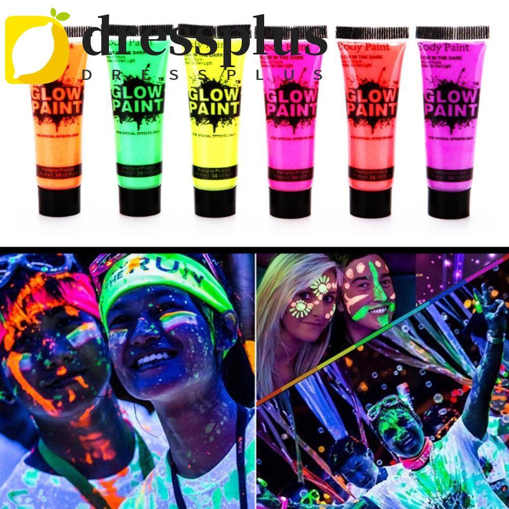 DRESSPLUS Face Huỳnh Quang Glow Paint, Màu Dạ Quang 10ml Body Art Painting, Body Face Paints Set Kid