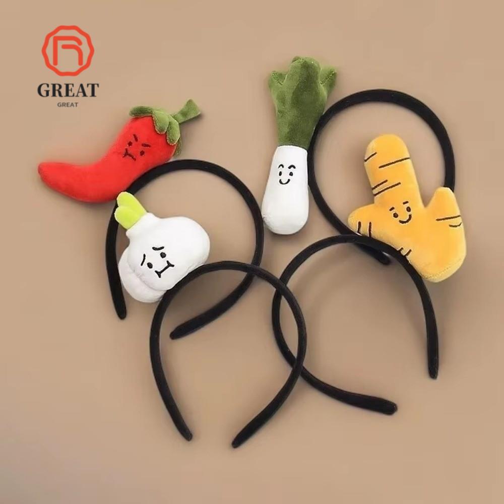 GREAT Onion Pepper Ginger Hairband, Phim hoạt hình ngộ nghĩnh Mũ rau, Băng đô hiệu suất ảnh sang trọ
