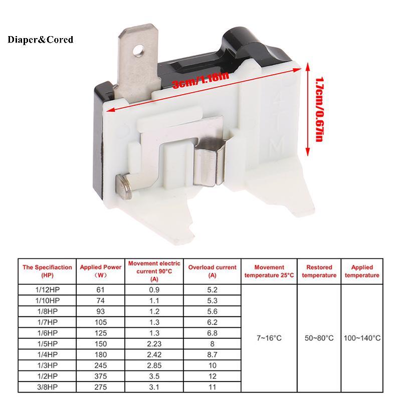 DIAPER & CORED 4TM 110 / 220V Rơle bảo vệ quá tải tủ lạnh 1 / 2-1 / 8 Linh kiện thay thế YTH