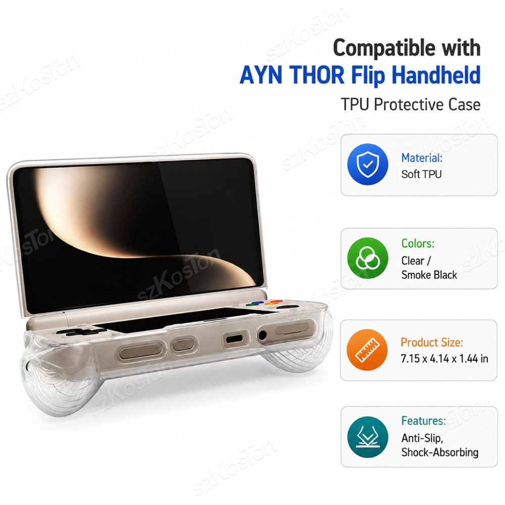 Vỏ bảo vệ TPU cho bảng điều khiển cầm tay AYN THOR Vỏ mềm chống sốc có tay cầm Vỏ bảng điều khiển ch