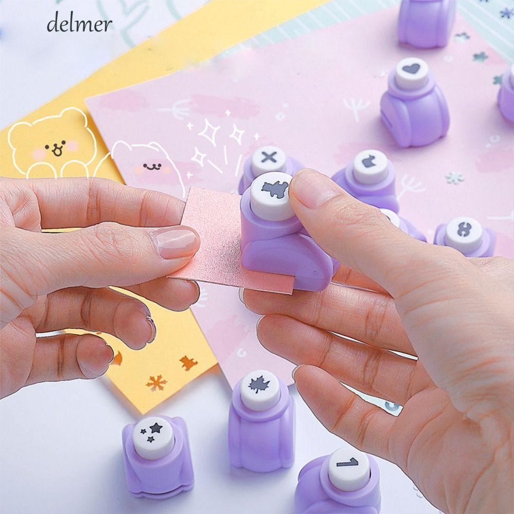 DELMER Mini Paper Puncher Paper Cutter 10mm Tông Đơ Giấy DIY Thủ Công Dụng Cụ Rời Lá Tím Dập Nổi Đấm