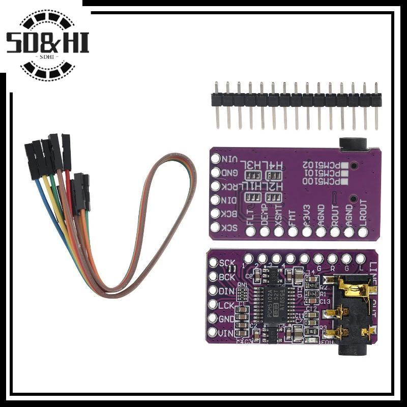 Bảng giải mã DAC PCM5102 32Bit 384KHz 1 Bộ mô-đun âm thanh kỹ thuật số giao diện I2S để nâng cấp hệ 