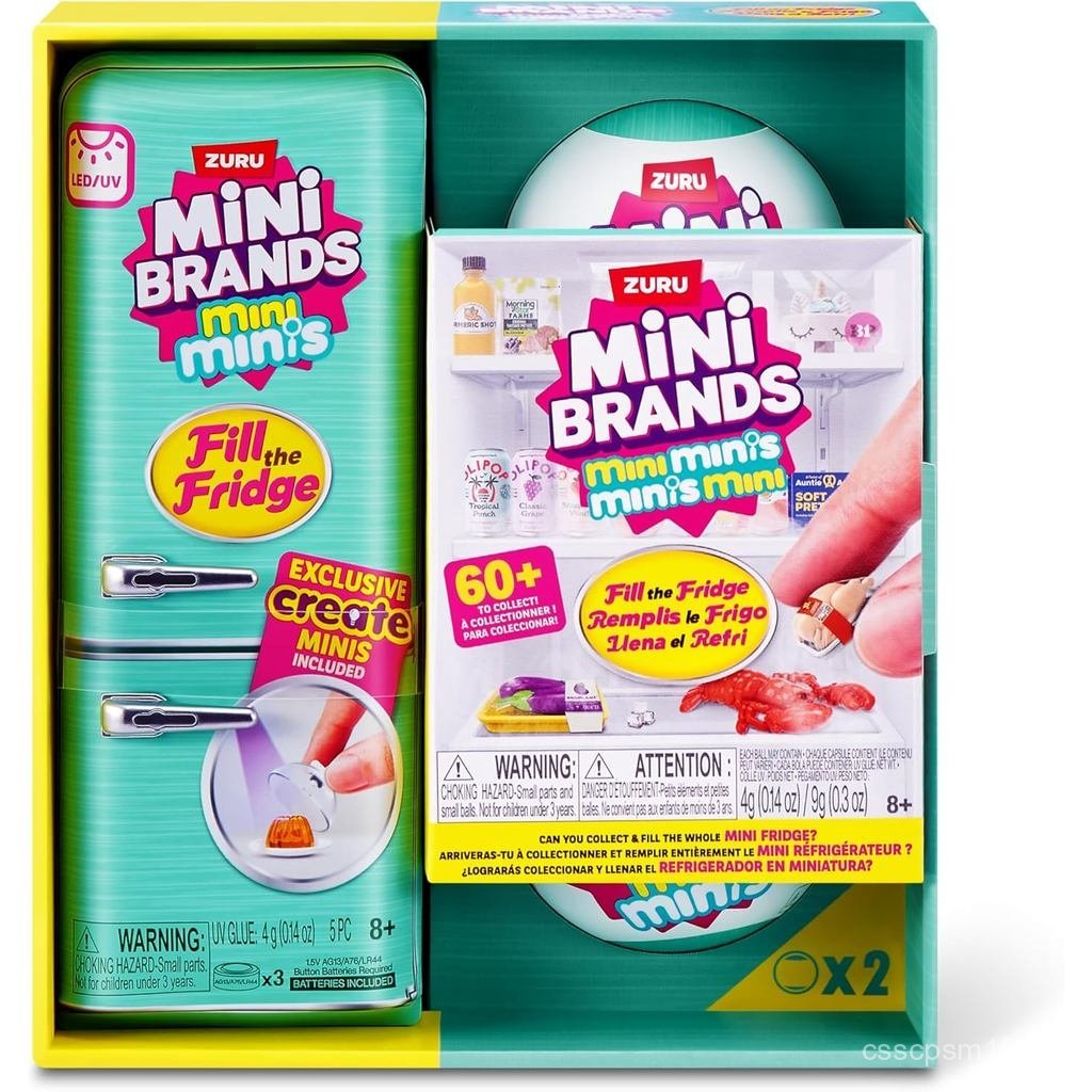 Mini Brands -Fill The Fridge-Series 1-1PK Fill The Fridge PLAYSET S1 và 2PK INT Capsules S1 Combo 7T
