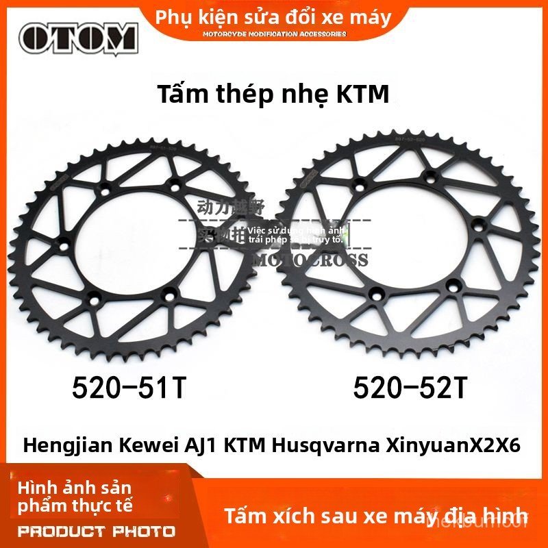 Nhông sau 51/52 răng trọng lượng nhẹ OTOM AJ1 cho xe cào cào KTM Husqvarna Hengjian Kewes bền đẹp bề