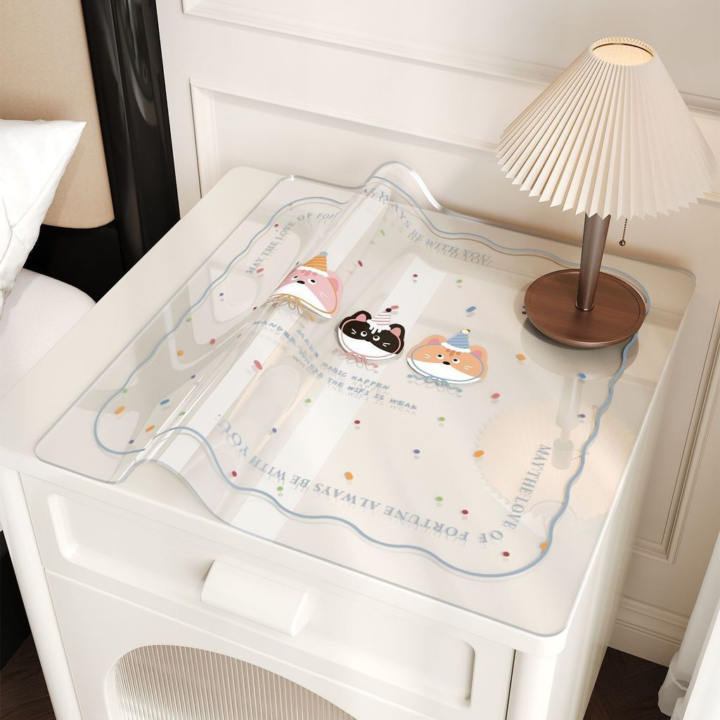 Transparent countertop protector, waterproof cabinet table mat, new light cushion, dopamine-enhancin