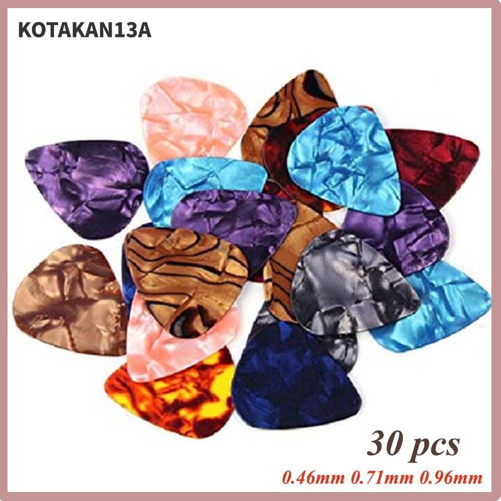 KOTAKAN13A 30 chiếc 0.46mm 0,71mm 0,96mm Đàn Guitar Picks Shrapnel Thời Trang Ukulele